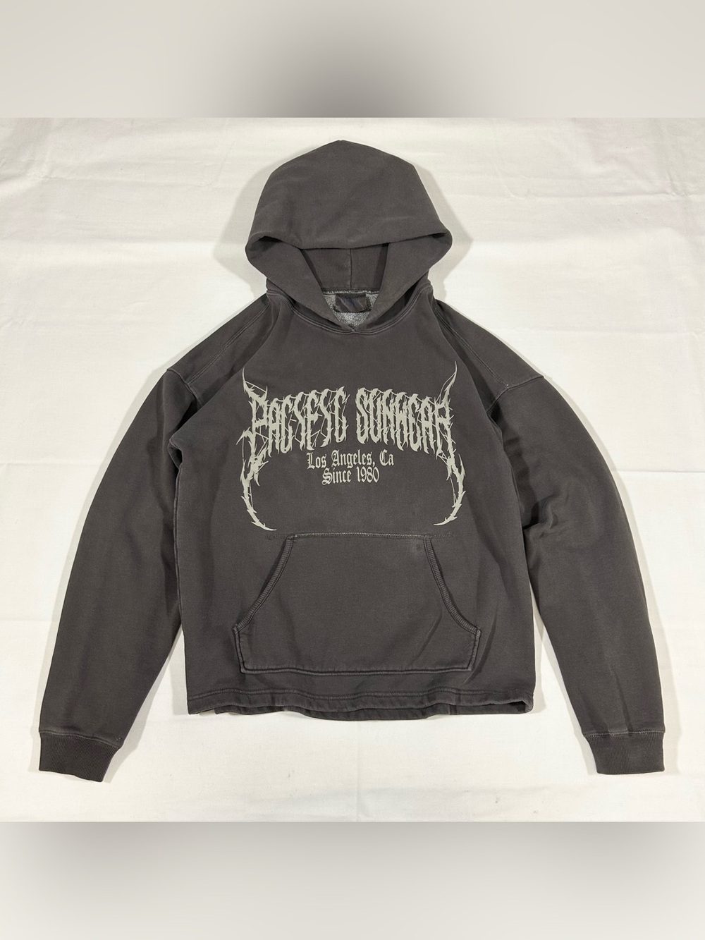 PacSun Pacific Sunwear Mens Sz M Sweatshirt Pullover Hoodie Gray Heavyweight Y2K